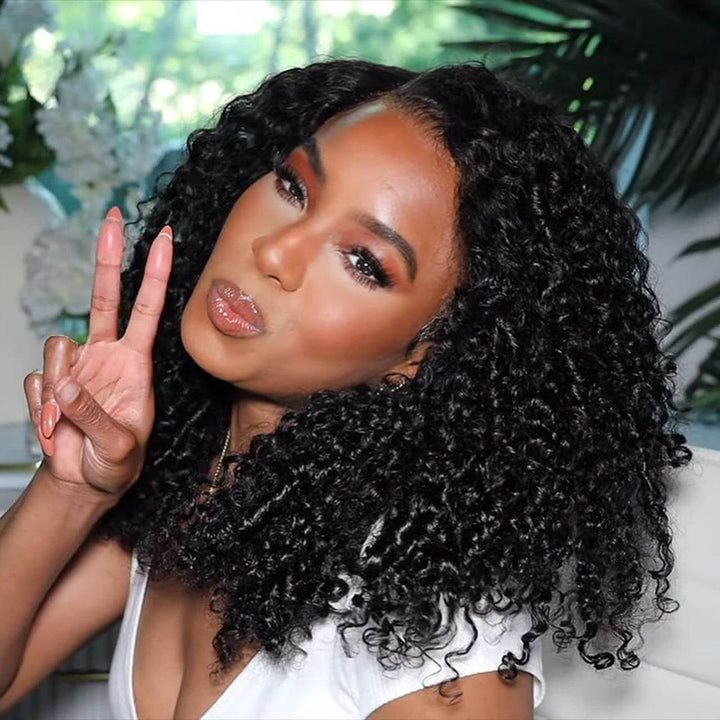 Natural Look Spiral Curly Lace Bob Wig 100% Human Hair