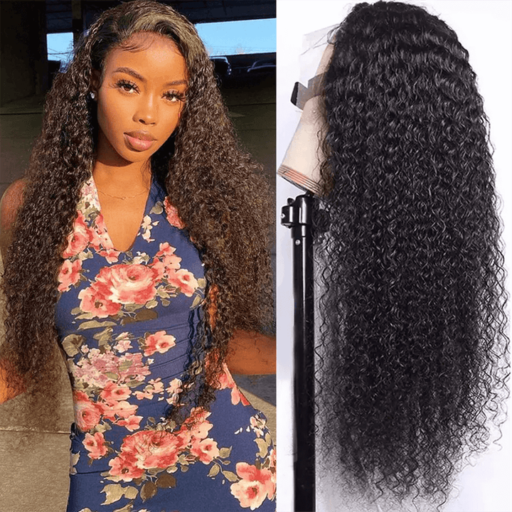 5X5 Kinky Curly Lace Wigs Human Hair for Black Women Pre Plucked with Baby Hair