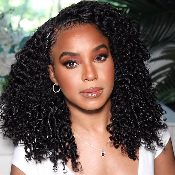 Natural Look Spiral Curly Lace Bob Wig 100% Human Hair