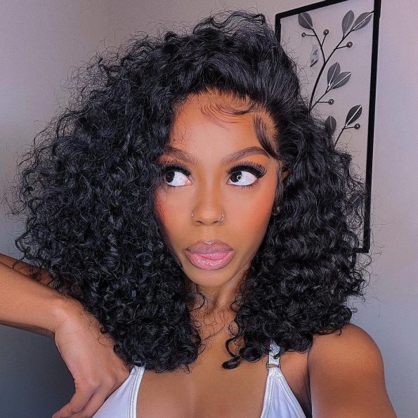 Short Pixie Bob Cut Human Hair Wigs Remy Jerry Curly Bob Wigs For Black Women Same Video Wigs