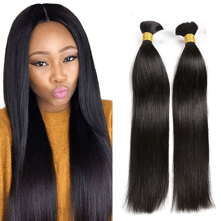 Silky Straight Bulk Hair Extensions for Braiding