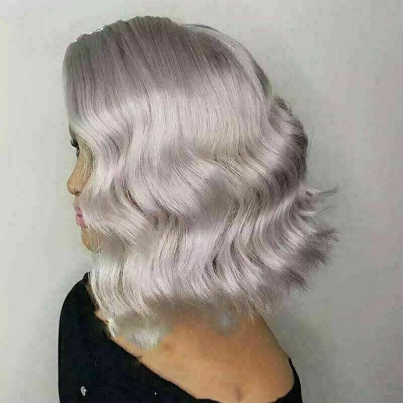 Silver Grey Body Bob Wig Human Hair Pre Plucked Lace Frontal Wig with Baby Hair