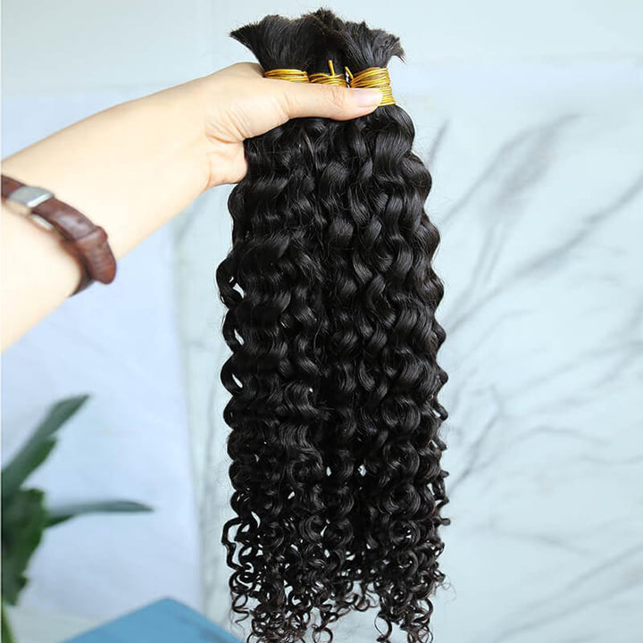 Spanish Curl Bulk Human Hair For Braiding Hair No Weft Micro Mini Braiding Bulk Hair