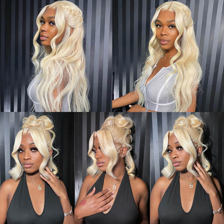 360 Transparent HD Lace Frontal 613 Wigs Brazilian Body Wave Human Virgin Hair Wigs Bling hair