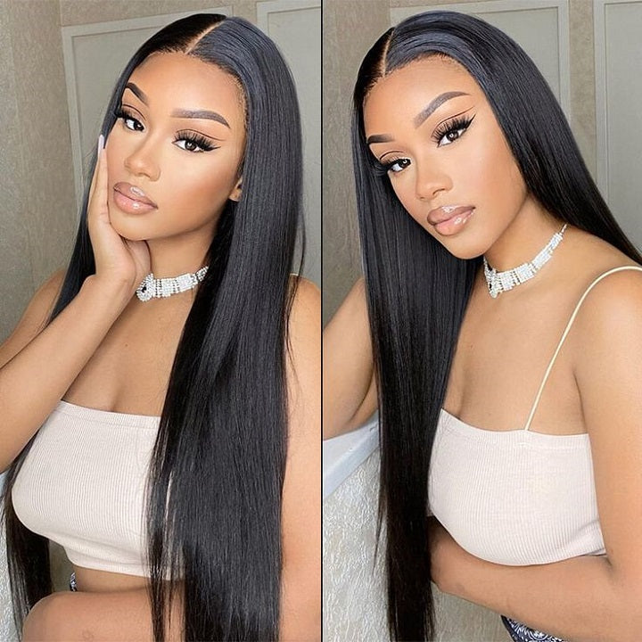 Straight Wear&Go Pre Cut Lace Closure Wig with Pre Plucked Hairline HD Lace Glueless Wigs