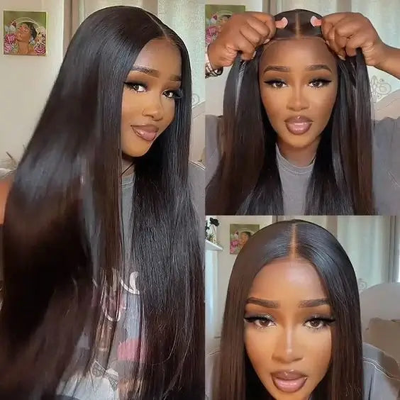 Straight Wear&Go Pre Cut Lace Closure Wig with Pre Plucked Hairline HD Lace Glueless Wigs