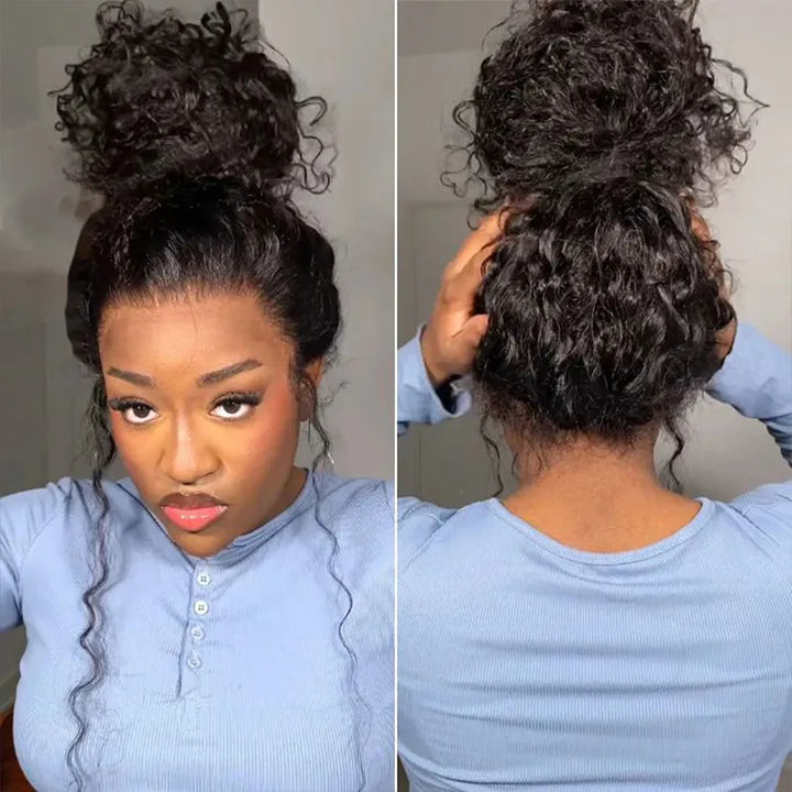 Water Wave Invisi Strap 360 Lace Frontal Wigs Upgraded Glueless Human Hair Wigs