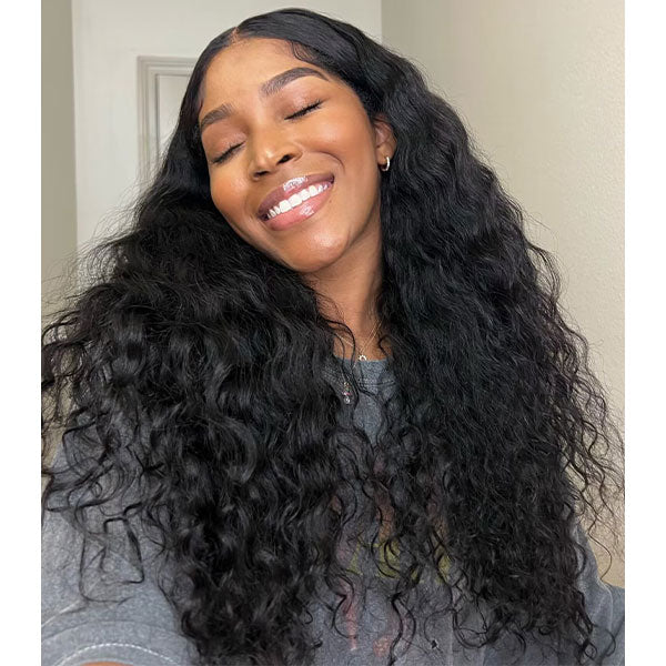 Pre Cut Water Wave HD Glueless Wig with Pre Plucked Hairline Wear&Go