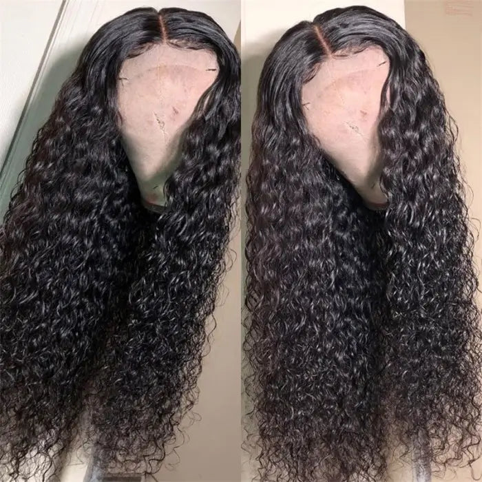 Water Wave 5x5 Glueless Lace Wigs Human Hair Pre Plucked Closure Wigs