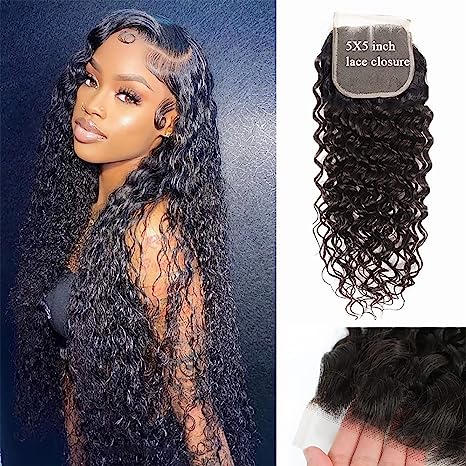 Water Wave HD 5x5 Lace Closure Wet and Wavy Virgin Remy Human Hair Lace Closure