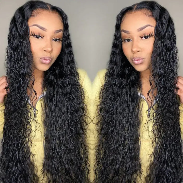 Water Wave Human Hair 4x4 Lace Closure Wig Brazilian Natural Hairline Wig BlingHair