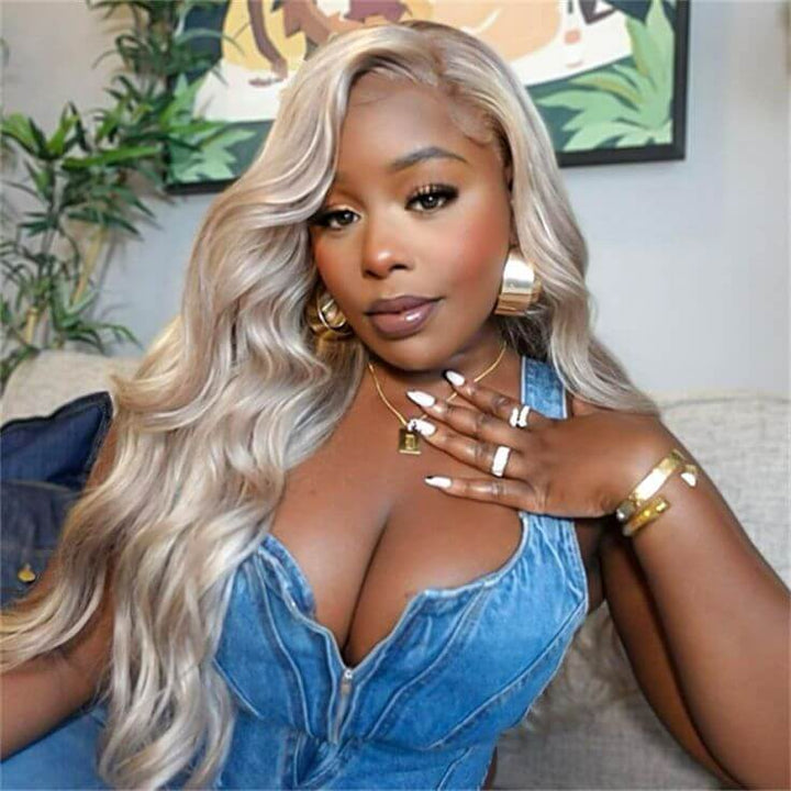 Wear go Blonde Balayage On Brown Body Wave Wigs HD Transparent Lace Human Hair Wig