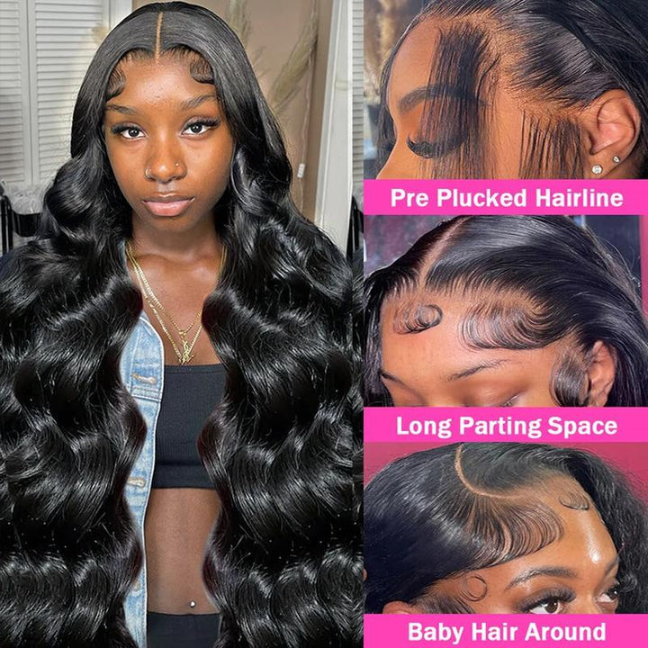 360 Invisi Strap Lace Frontal Human Hair Wigs Pre Plucked 30 Inch Brazilian Body Wave Lace Wig