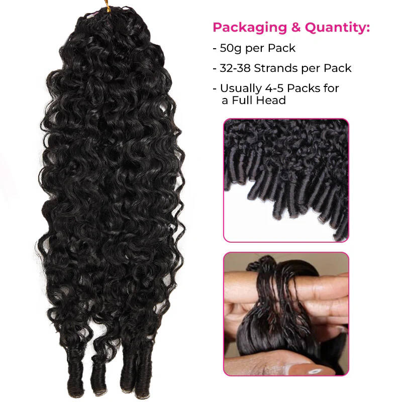 Bling Hair New In Burmese Curly Crochet Human Hair, Designed for Miracle Knots Boho Braids Plush Texture Time-Saving Wear[No Code Needed]