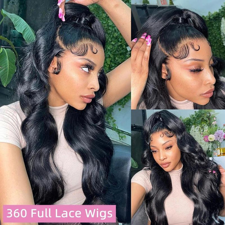 360 Invisi Strap Lace Frontal Human Hair Wigs Pre Plucked 30 Inch Brazilian Body Wave Lace Wig
