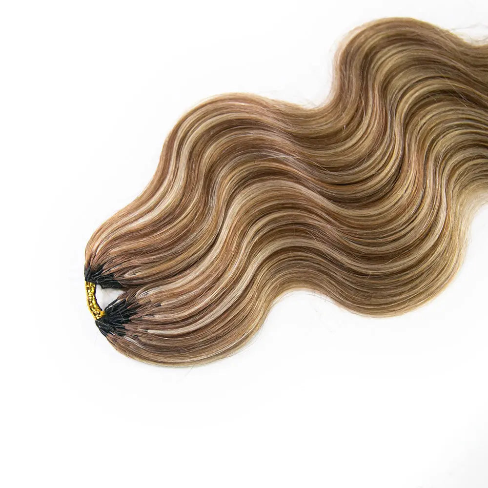 New Lightweight Blend #27/30/613 Mixed Color Body Wave Feather Crochet Human Hair Extensions In Bling Hair