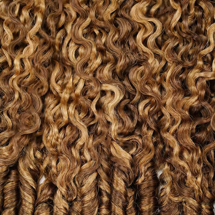 Highlight #P4/27 Burmese Curly Crochet Weave Hair Machine Made Feather Crochet Human Hair Extension
