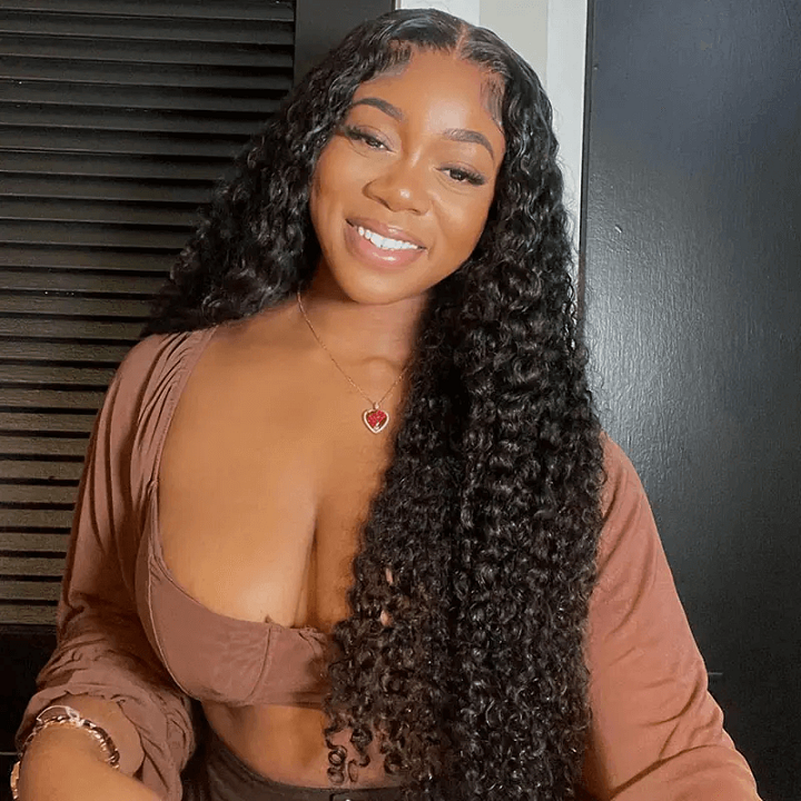 Pre-bleach Knots Deep Wave HD Glueless Wig with Pre Cut Wig Wear&Go