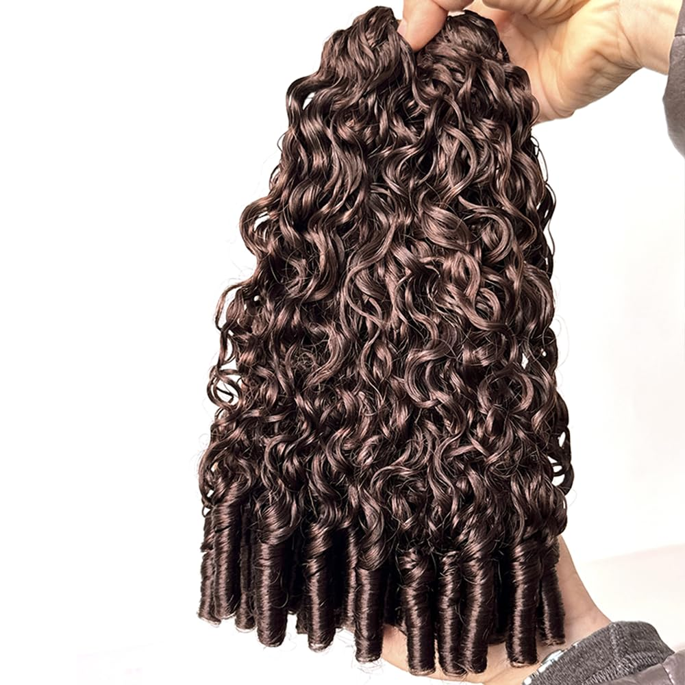 Bling Hair New In #4 Burmese Curly Crochet Human Hair for Boho Braids Miracle Knots Friendly Plush Texture Time-Saving Wear