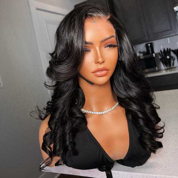 Brésilien 13 * 4 Transparent Lace Front Perruques Haute Qualité Vague de Corps Perruques de Cheveux Humains bling cheveux 