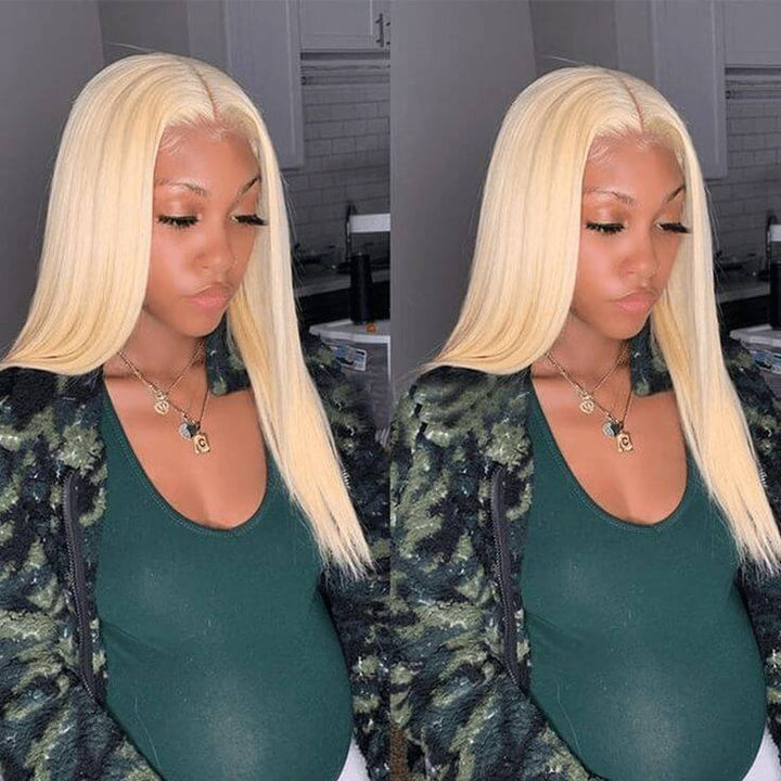 Blinghair 5x5 613 Blonde Transparent HD Lace Closure Wigs Straight Virgin Human Hair Wigs