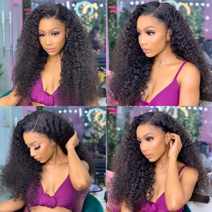 HD 5x5 Crystal Lace Closure Wig Brazlian Curly Human Hair Wigs