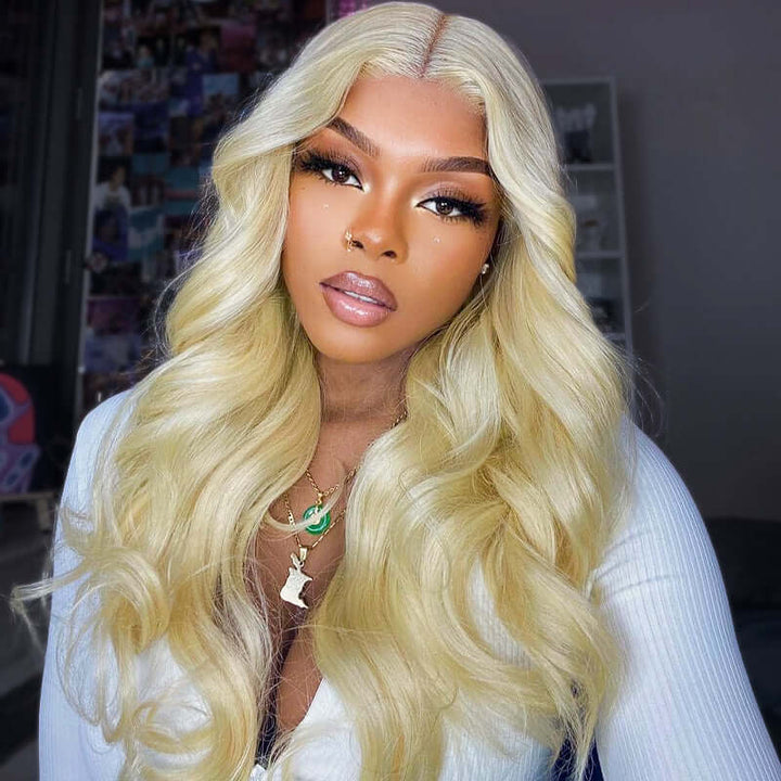 Glueless Wigs Human Hair 613 Blonde Body Wave 4*4 5*5 HD Lace Closure Wig Pre-Cut Ready to Wear