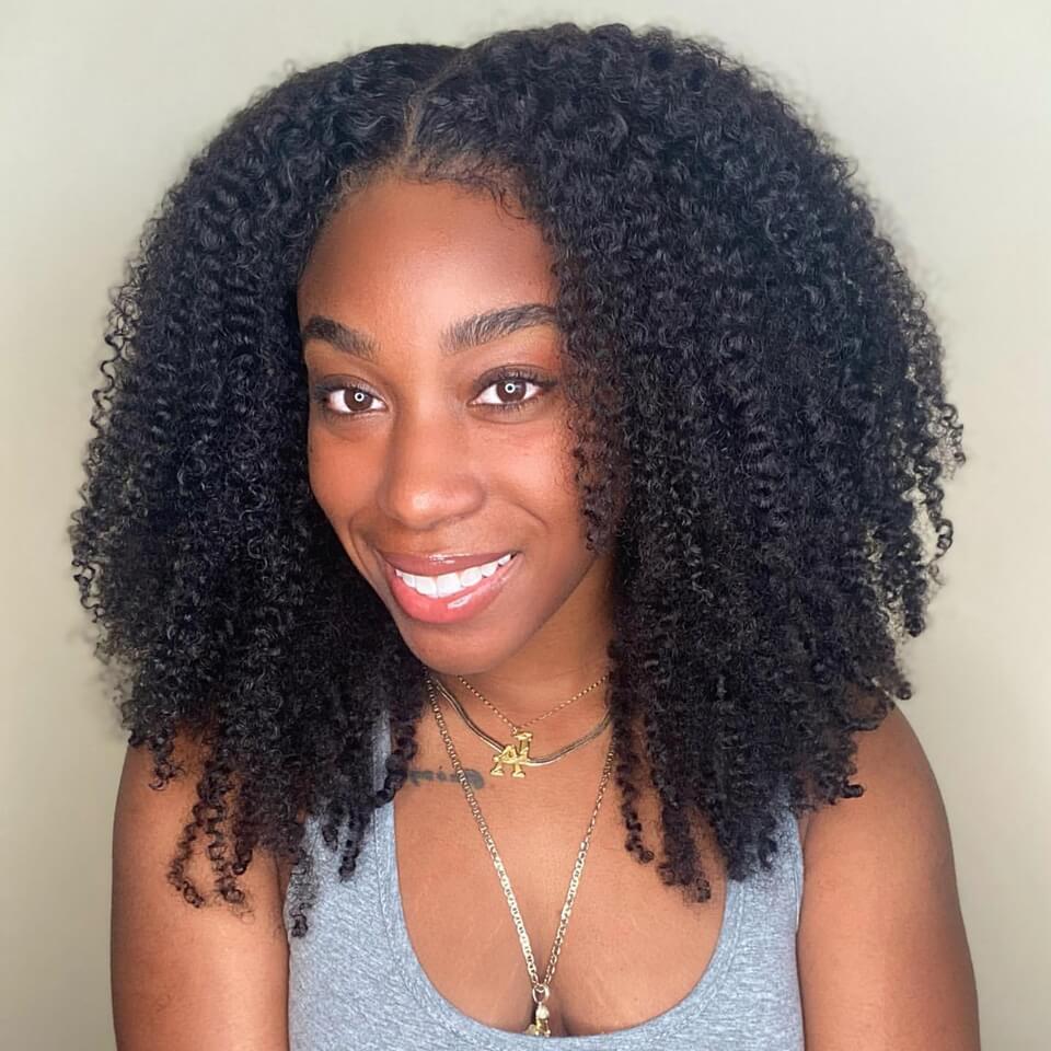 Afro Kinky Curly Hair Wigs Human Hair Lace Frontal Wigs Curly 4C Kinky Curly Human Hair Wig Natural Hairline