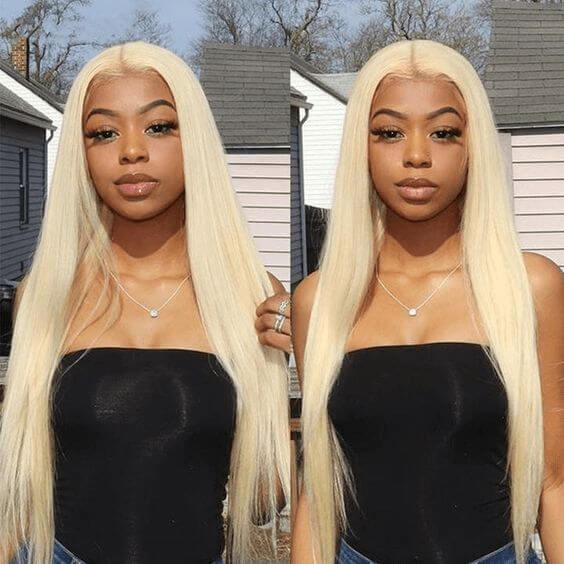 Blinghair 5x5 613 Blonde Transparent HD Lace Closure Wigs Straight Virgin Human Hair Wigs