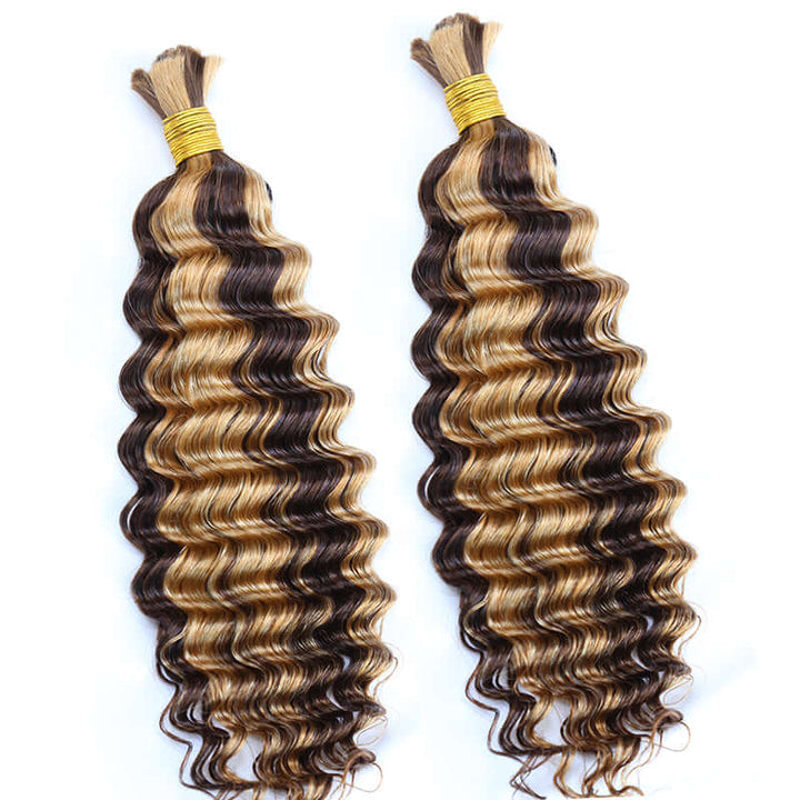 Bulk Human Hair For Braiding #4/27 Deep Wave
