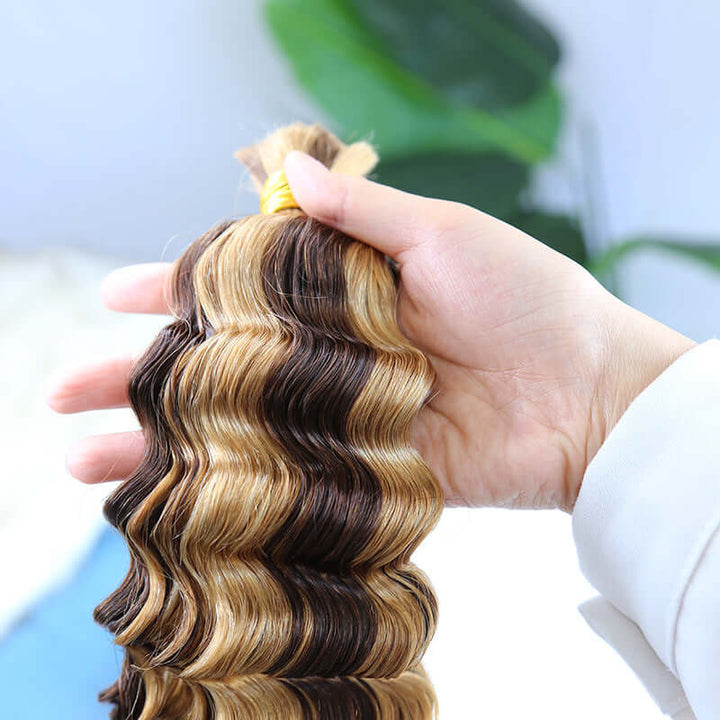 Bulk Human Hair For Braiding #4/27 Deep Wave