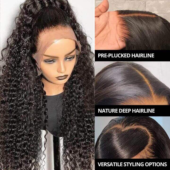 Swiss HD Lace Deep Wave 13x6 Full Lace Frontal Wigs 100% Human Hair Wig