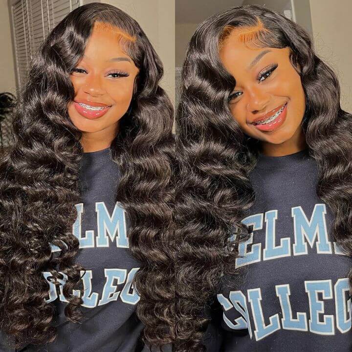 Glueless Loose Wave Wigs Virgin Human Hair 5*5/13*4 HD Lace Front Wig Pre Plucked Hairline