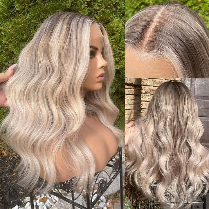 Highlight Brown Mix Blonde 613 Hair Body Wave 13x4 Lace Front Wig 4x4 Lace Closure Human Hair Wig