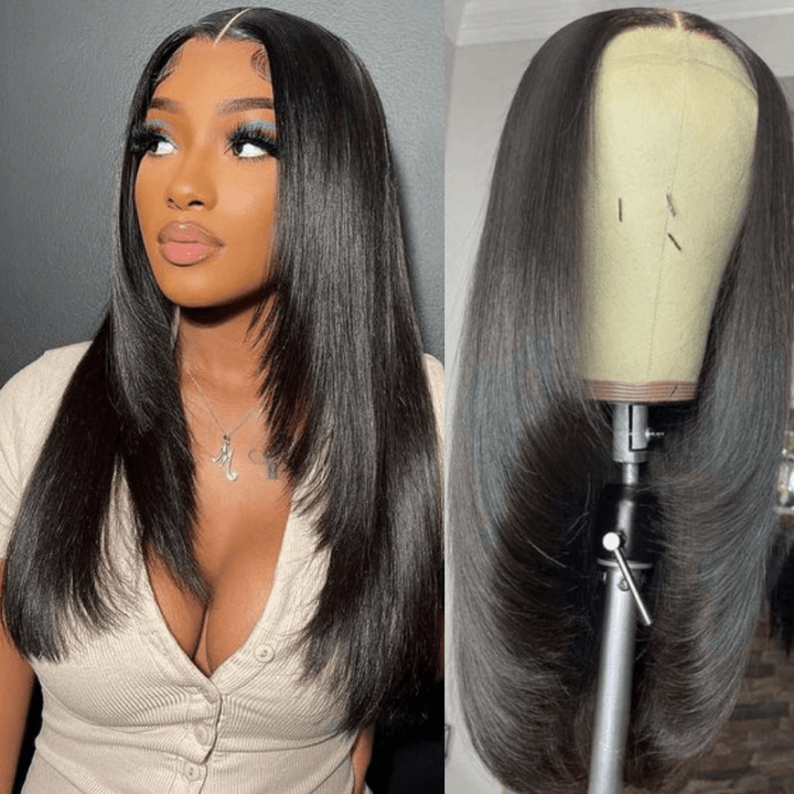 Crystal Lace Layer Cut 13X4 Lace Front Pelucas de cabello humano