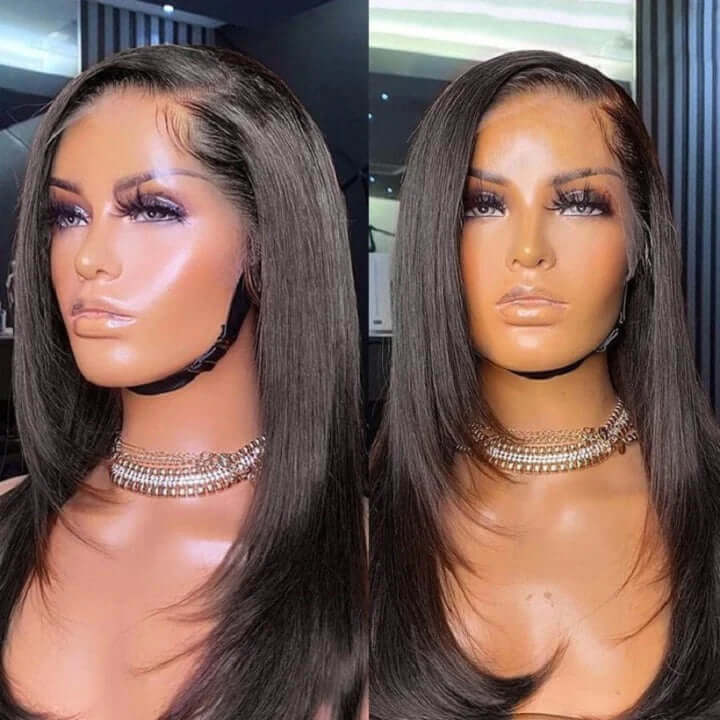 Crystal Lace Layer Cut 13X4 Lace Front Pelucas de cabello humano