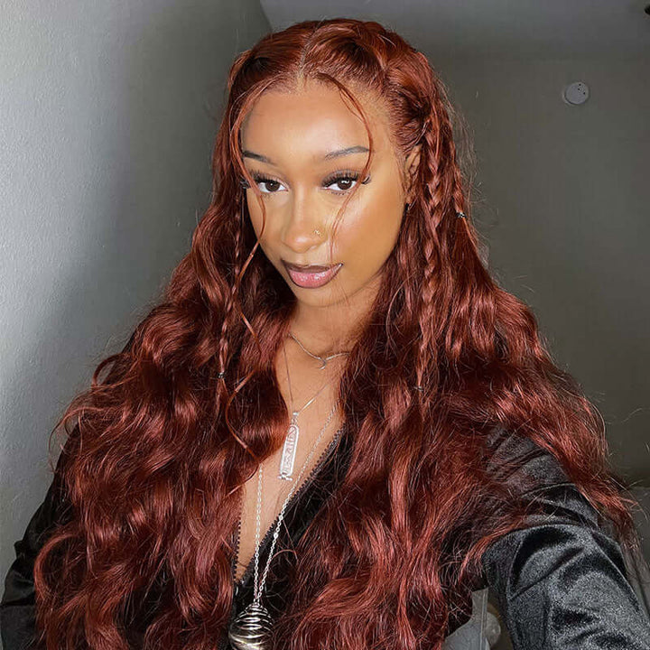 Reddish Brown Color Lace Wig Body Wave Virgin Human Hair Weekly Recommend
