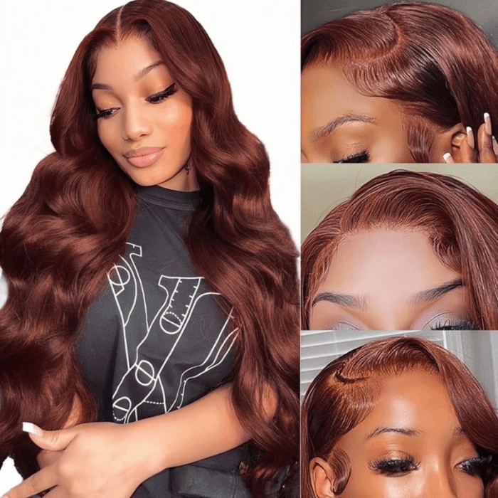 Reddish Brown Color Lace Wig Body Wave Virgin Human Hair Weekly Recommend