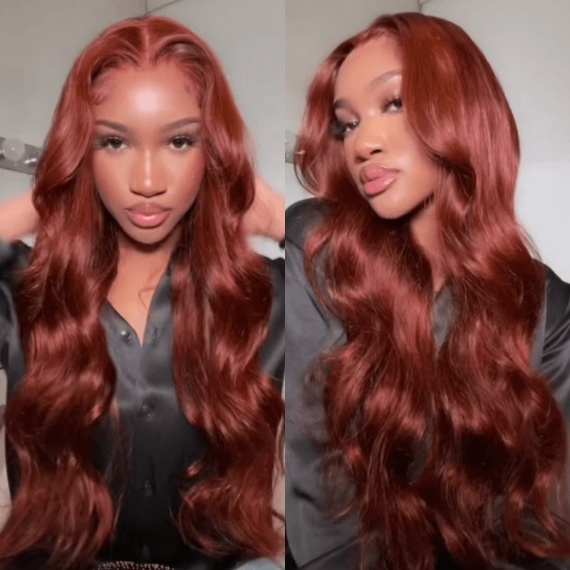 Reddish Brown Color Lace Wig Body Wave Virgin Human Hair Weekly Recommend