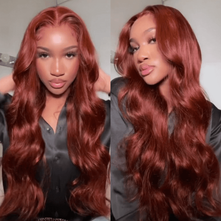 Reddish Brown Color Lace Wig Body Wave Virgin Human Hair Weekly Recommend