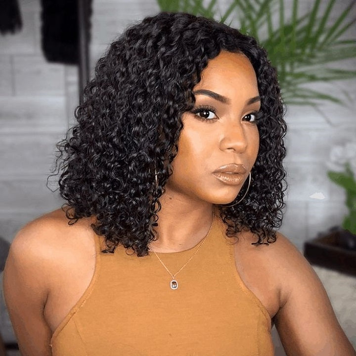 Short Bob Wig Jerry Curly Human Hair Wigs for Women Pre-Plucked 13x4 Transparent Lace Wig