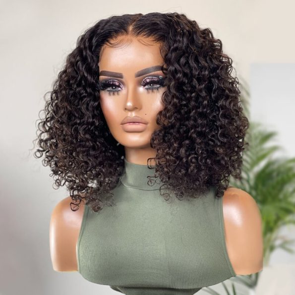 Short Pixie Bob Cut Human Hair Wigs Remy Jerry Curly Bob Wigs For Black Women Same Video Wigs