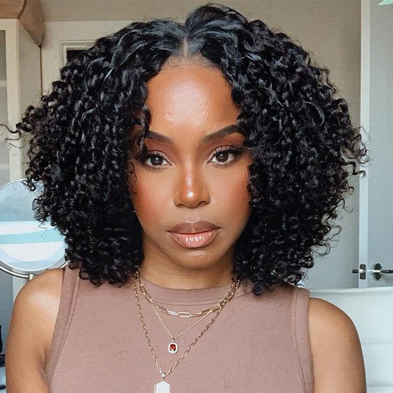 Spiral Curly 4x6 Wear & Go Short Bob Wig Pre-Bleach Knots Human Hair Glueless Pre-Cut Lace Wig