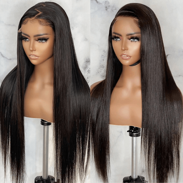 Super Sale $109=22" Straight 13x4 Lace Front Human Hair Wigs 150% Density