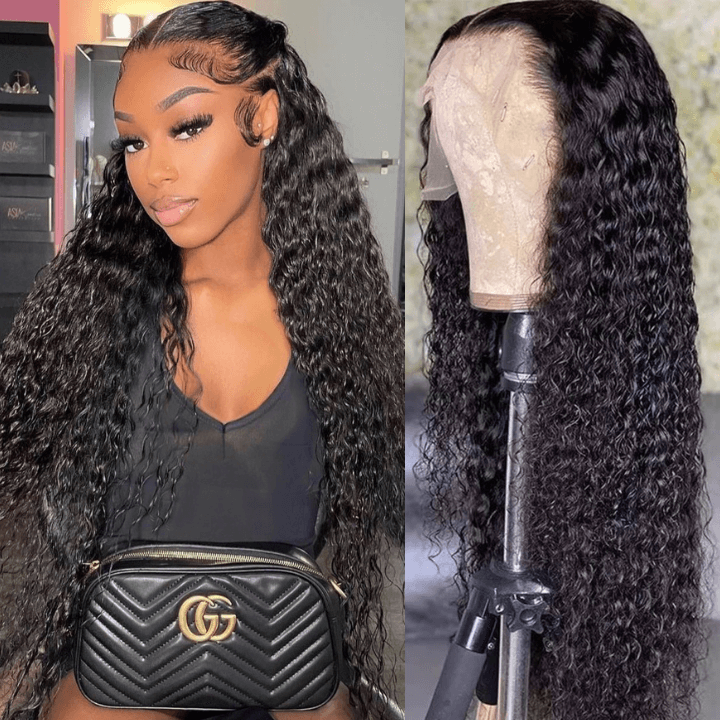Super Sale $119 20" Kinky Curly 13X4 Lace Frontal Human Hair Wig 150% Density