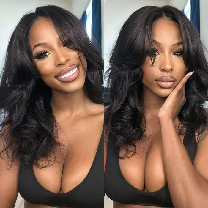 Face-Framing Curtain Bangs Body Wave Wig Glueless Ready Go 6x4 Pre-Bleached Tiny Knots Pre-Plucked Lace Wig