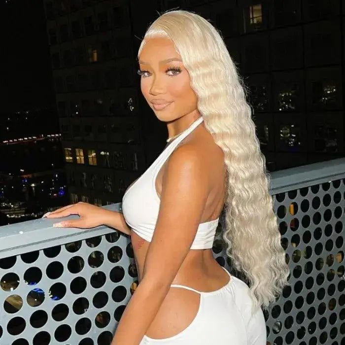 Loose Deep Wave HD Transparent Lace 613 Blonde Human Hair Wigs
