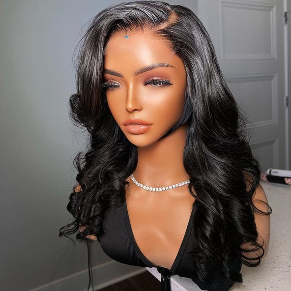 Brésilien 13 * 4 Transparent Lace Front Perruques Haute Qualité Vague de Corps Perruques de Cheveux Humains bling cheveux 