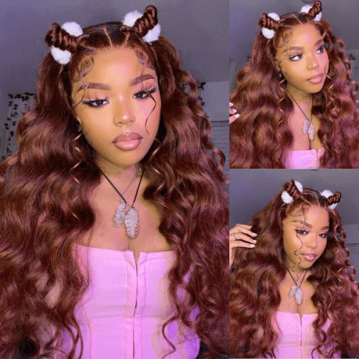 Reddish Brown Color Lace Wig Body Wave Virgin Human Hair Weekly Recommend