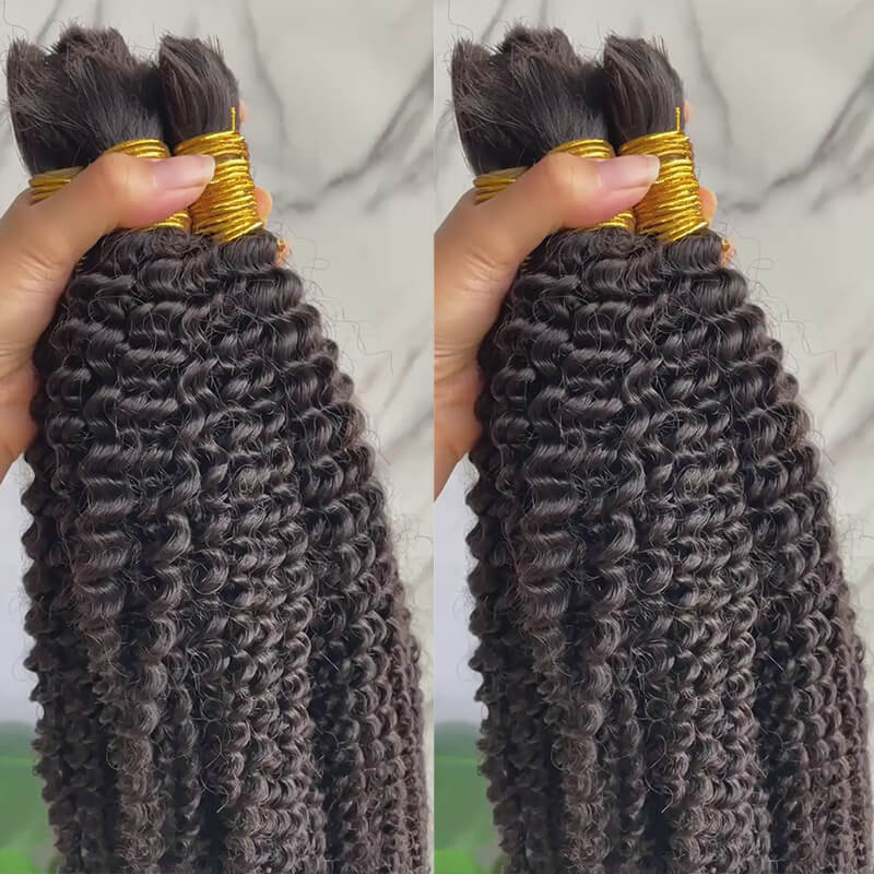 Bulk Human Hair For Braiding Afro Kinky Curly Boho Knotless styles